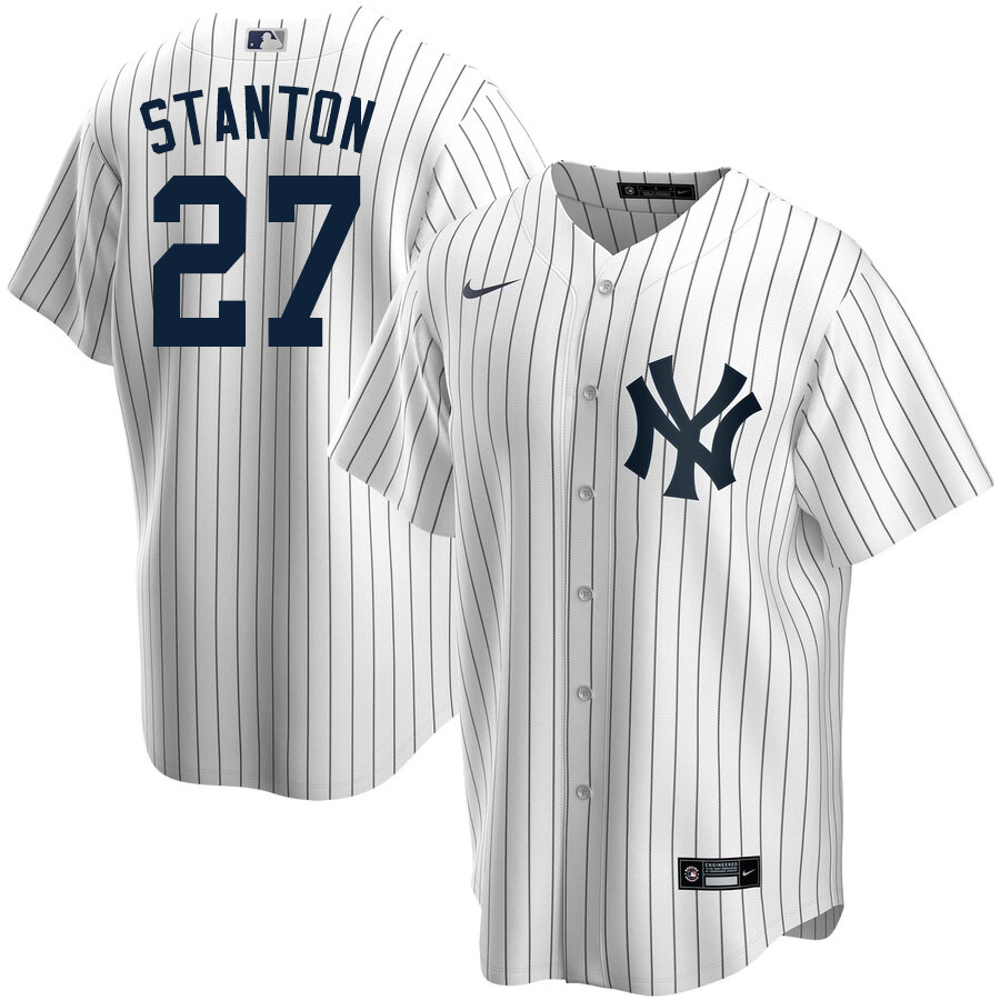 2020 Nike Men #27 Giancarlo Stanton New York Yankees Baseball Jerseys Sale-White